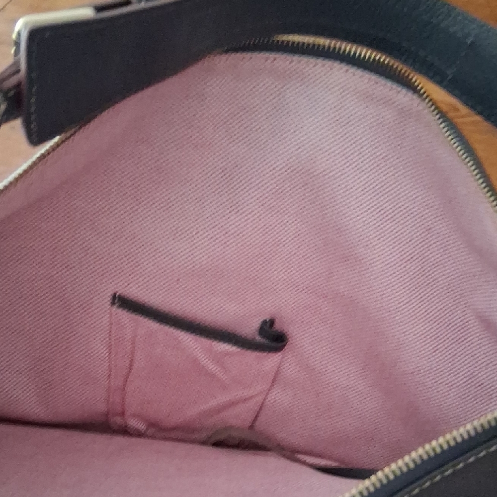 Dooney & Bourke Olive Leather Crescent Shoulder Bag - Picture 6 of 8